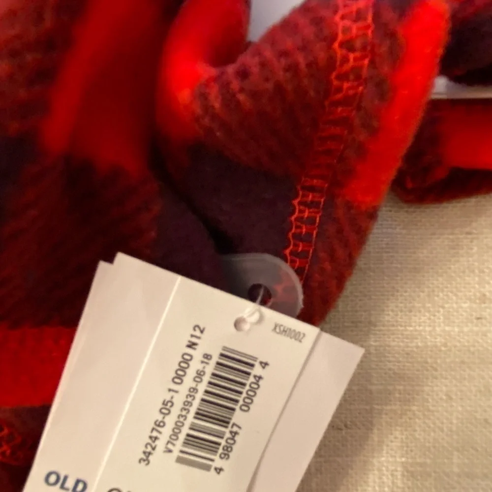 Red and Black Buffalo Plaid Fleece Gloves